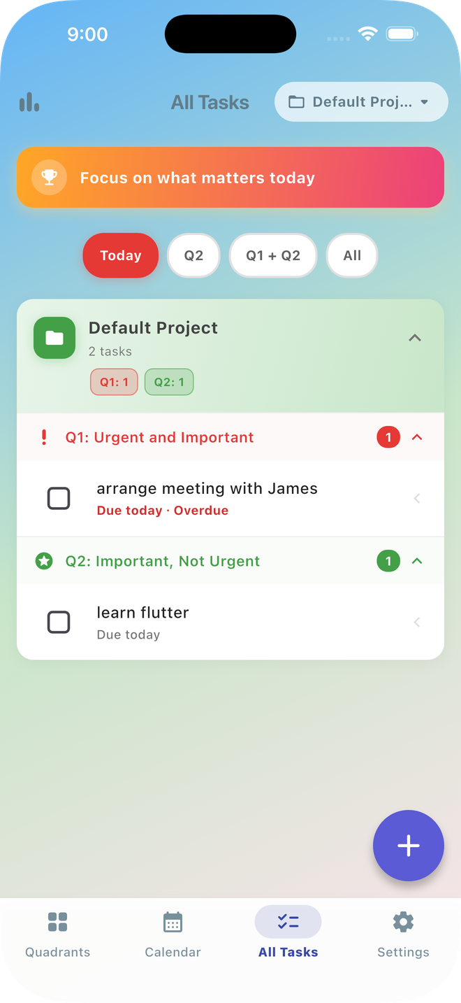 All Tasks with the Today filter