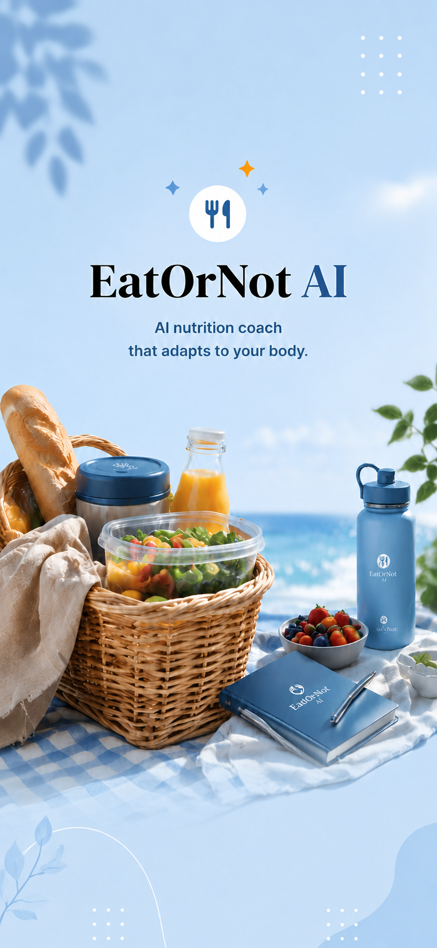 EatOrNot AI picnic scene showing the app brand