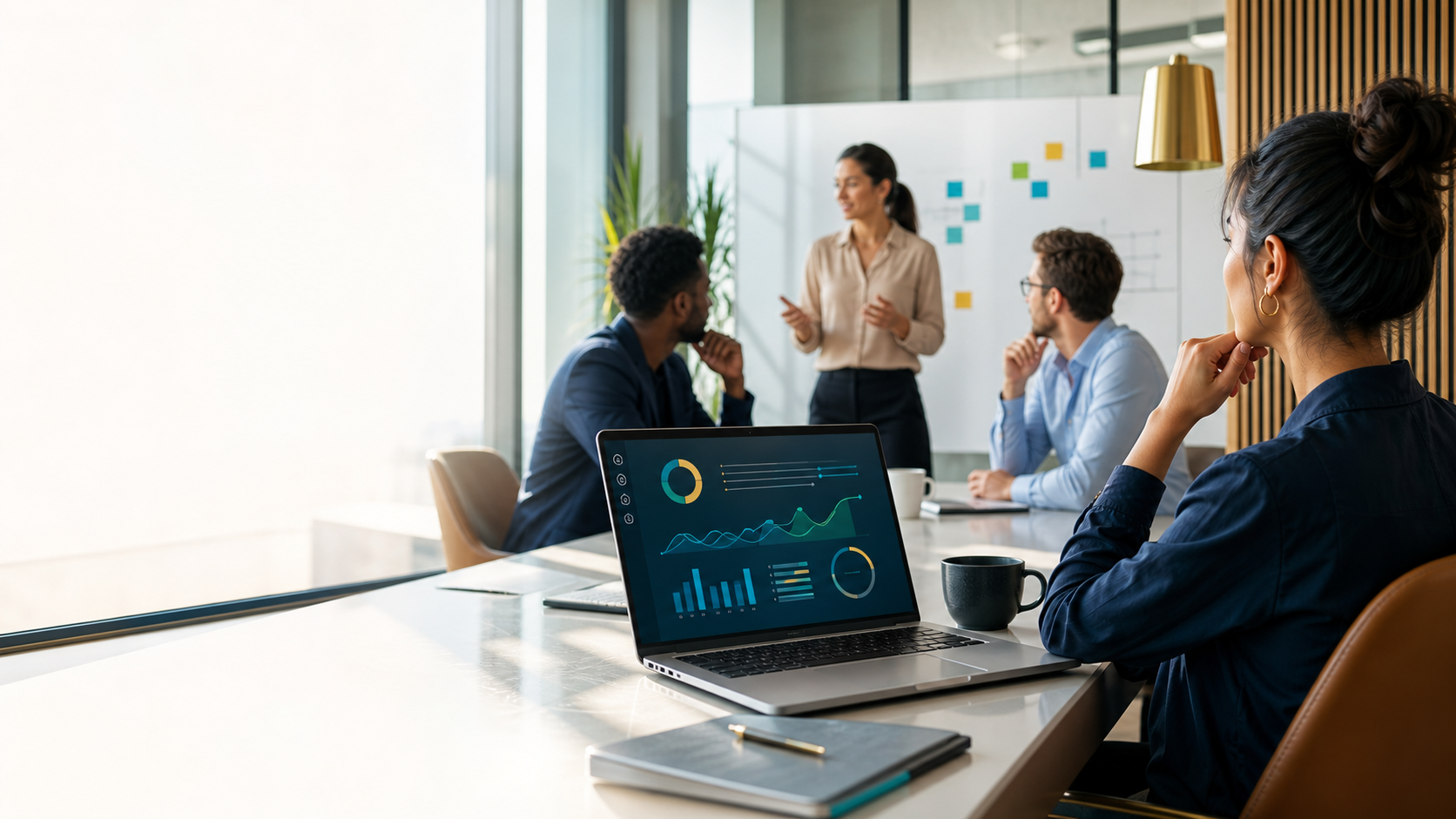 Professionals collaborating in a meeting room